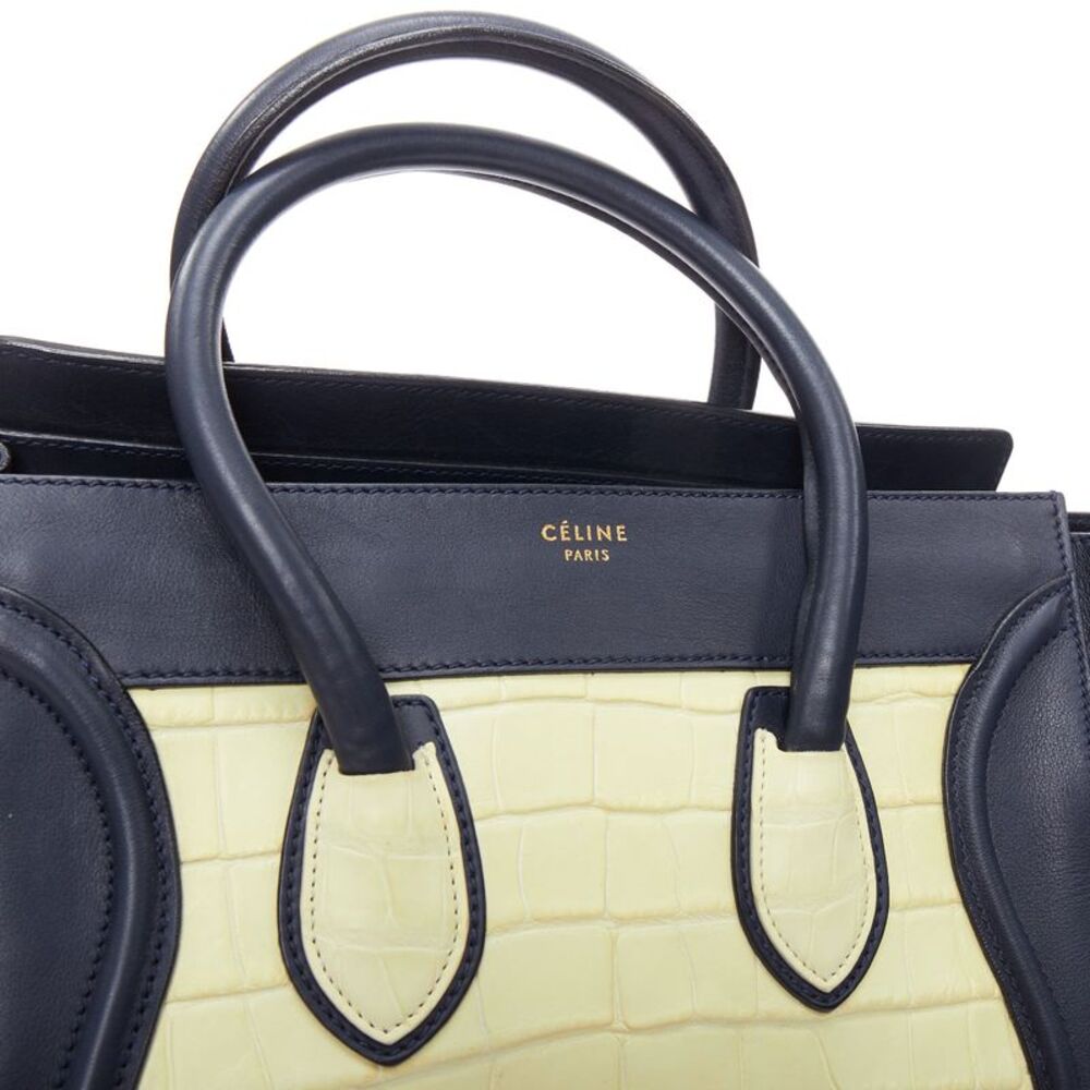 CELINE Phoebe Philo Medium Luggage cream black embossed tote bag - Picture 8 of 10